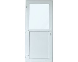 Kunststof Buitendeur met Kozijn | PVC Deur - 98 x 215 1/2 Glas - Rechtsdraaiend (klink links van binnen)