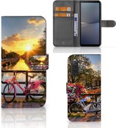Bookcase Geschikt voor Sony Xperia 10 V Telefoon Hoesje Amsterdamse Grachten