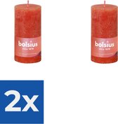 Bolsius Stompkaars Earthy Orange Ø50 mm - Hoogte 10 cm - Oranje - 30 branduren - Voordeelverpakking 2 stuks