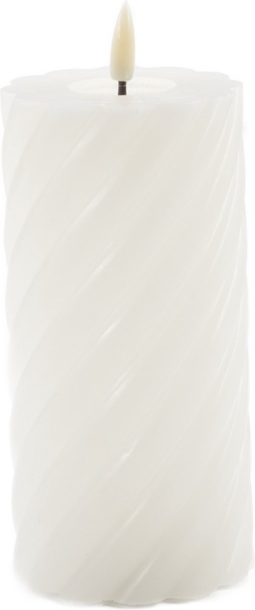 Mansion atmosphere swirl led kaars ivoor 15x7,5cm