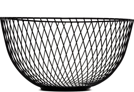 Foto: Baulk fruitschaal zwart fruitmand metaal modern medium 25cm vlak
