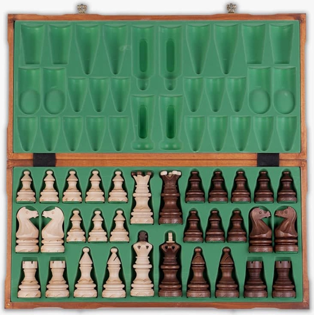 Houten schaakspel IMPERATOR - Geschenkverpakking - Schaakbord - 52 x 52 cm & Schaakstukken Edel van hout