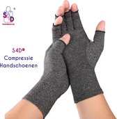 S4D® - Reuma Compressie Handschoenen - Verlichting van Artritis en Reumatische Pijn - Open vingertoppen - Maat S