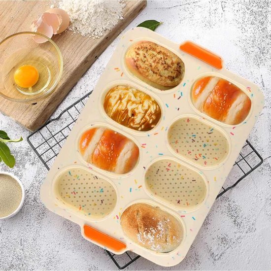 ZoeQide Bakvorm siliconen anti-aanbak – siliconen bakvorm brood met handgrepen, broodbakvorm voor cake, toast, banana bread – BPA-vrij, vaatwasmachinebestendig, ovenbestendig, zwart-groen