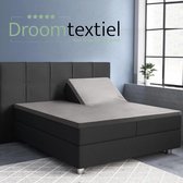 Droomtextiel Luxe Katoen-Satijnen Split-Topper Hoeslaken Grijs 180x220 cm - Super Zacht