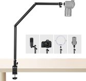 Overhead Tripod Camera Table Tripod Clamp Tripod Flexible Articulated Arm Table Mount with 3/8 Inch Thread and 3/8 Inch to 1/4 Inch Screws Adapter for DSLR Cameras Ring Light Projector