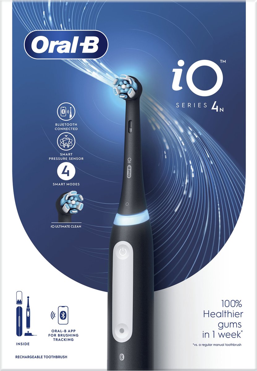 Afbeelding 3 van Oral-B iO 4N - Zwart - Elektrische Tandenborstel - Ontworpen Door Braun