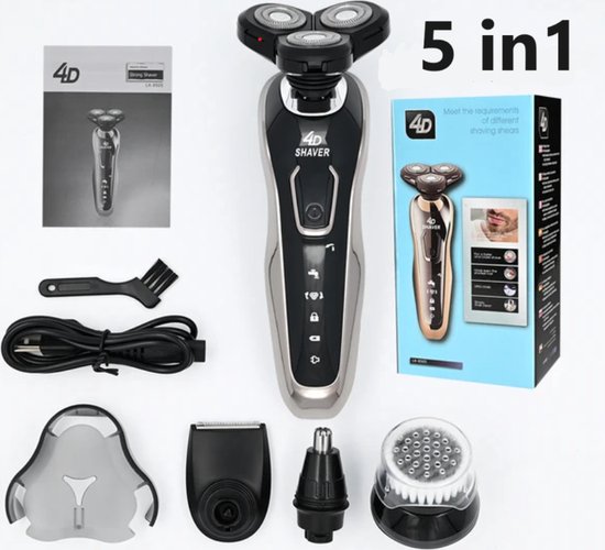 Nieuwe rasoir électrique 5in1 pour hommes 4D tondeuse à barbe électrique  USB... | bol