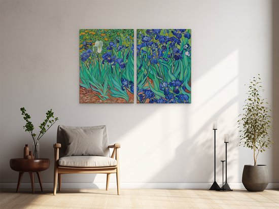 Artaza Peinture sur toile Diptyque Iris - Vincent van Gogh - 120x80 - Photo sur toile - Impression sur toile
