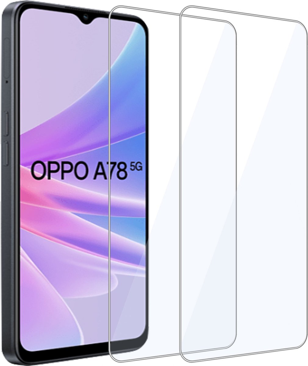 2x Geschikt voor Oppo A78 5G Screenprotector - Beschermglas - GuardCover