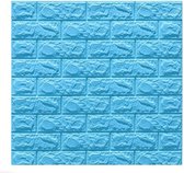 Velox Zelfklevende 3D Stenen Muursticker - Zelfklevend Behang - Plaktegels - Waterafstotend - Voor Keuken, Toilet En Badkamer - 10 Stuks - Blauw
