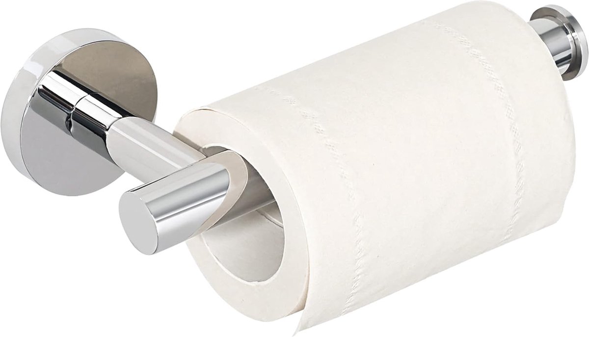 Toiletpapierhouder Wandmontage Toiletrolhouder van Roestvrij Staal SUS 304 wc-papierhouder voor Keuken en Badkamer, Gepolijst, EGX888-C