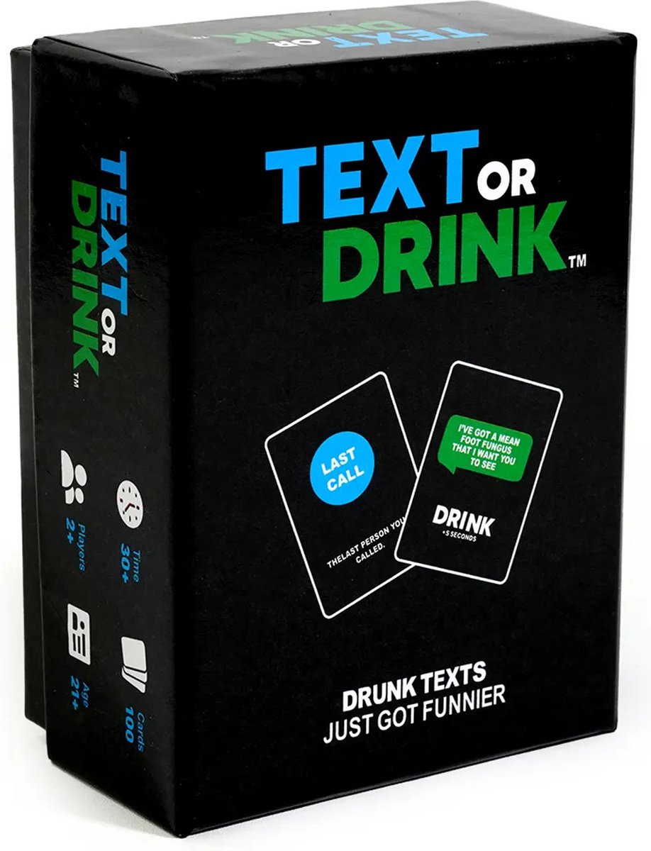 Text or drink Kaartspel Drankspel met je telefoon Drank Alcohol Game met kaarten