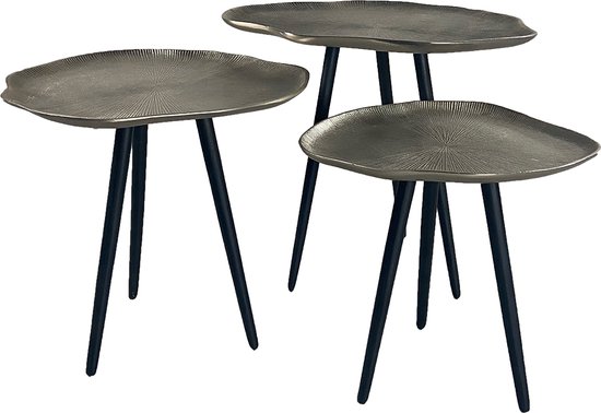 Oist Design Giulia set of 3 Coffee Tables - Aluminium Champagne - 52 x 39 x 45 cm