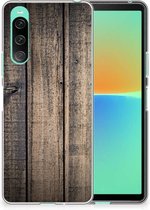 Telefoon Hoesje Geschikt voor Sony Xperia 10 V Leuk TPU Back Cover Steigerhout