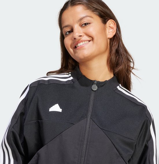 adidas Sportswear Tiro Material Mix Trainingsjack Dames Zwart