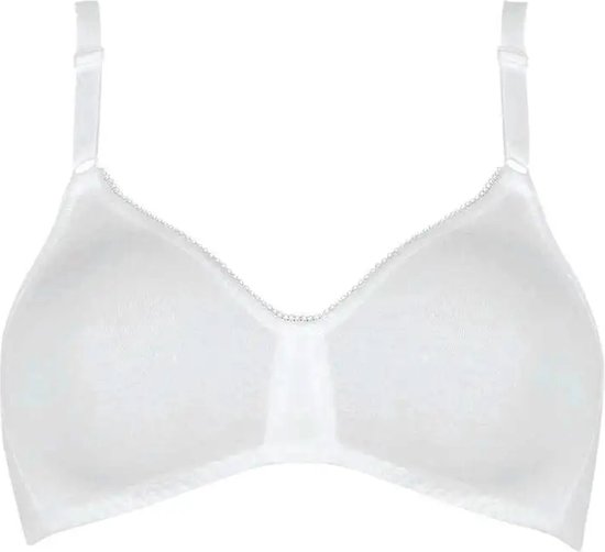 Witte beha met verstelbare bandjes en decoratieve rand.