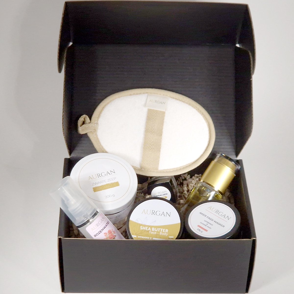 Aurgan Prestige Gift Box - Aker Fassi / Relatiegeschenk - Arganolie kadopakket - Natuurlijke Cosmetica - Shea Butter - cadeau