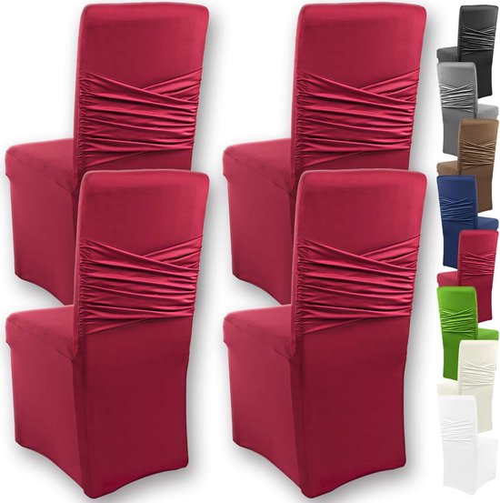 Rek stoelhoezen Victoria voor ronde en vierkante stoelleuningen - bi-elastische pasvorm met Oeko-Tex zegel Standaard 100: 