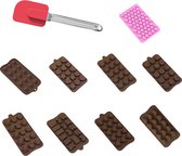 Intirilife 10-delige set Bakvormen en spatel - met diverse siliconen Bakvorm voor het bakken en maken van desserts en chocolade