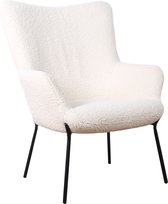 Fauteuil en tissu bouclette écru EIRA