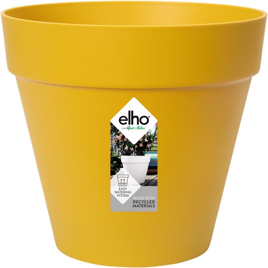 Petit POT de fleur en plastique recyclé- Jaune moutarde - Aménageme