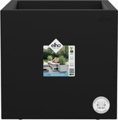 Elho Vivo Next Vierkant 40 - Plantenbak voor Binnen & Buiten - 100% Gerecycled Plastic - L 39.0 x H 37.9 cm - Living Black
