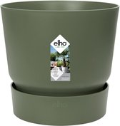 Elho Greenville Rond 40 - Grote Bloempot voor Buiten met Waterreservoir - 100% Gerecycled Plastic - Ø 39 x H 36.8 cm - Blad Groen