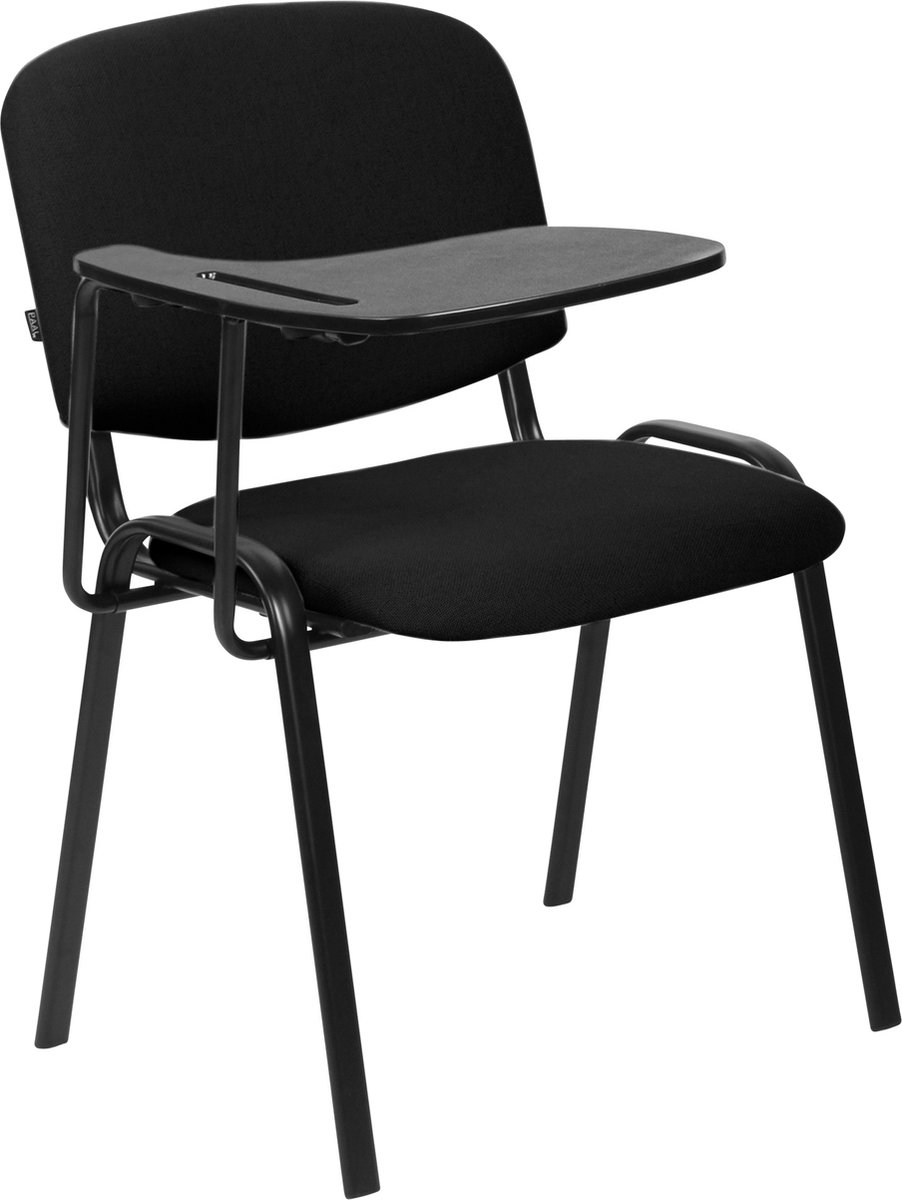 CLP Ken Bezoekersstoel - Met klaptafel - Stof - zwart