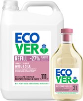 Ecover Wasmiddel Voordeelverpakking 5L + 1.43L Gratis - Ecologisch & Verzorgt Delicaat Wasgoed - Voor Wolwas & Fijnwas - Waterlelie & Honingdauw Geur