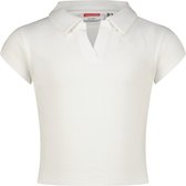 Vingino Top G-basic-crop rib polo Meisjes Poloshirt - Real White - Maat 152