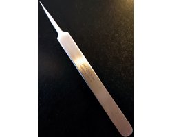 proTOOLS Horlogemaker pincet - 11,5 cm - Pincet met een fijne, zeer scherpe punt - recht - RVS (massief staal)