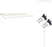 vidaXL Uitschuifbare Luifel - 500 x 350 cm - Solar LED - Crème - Vensterzonwering