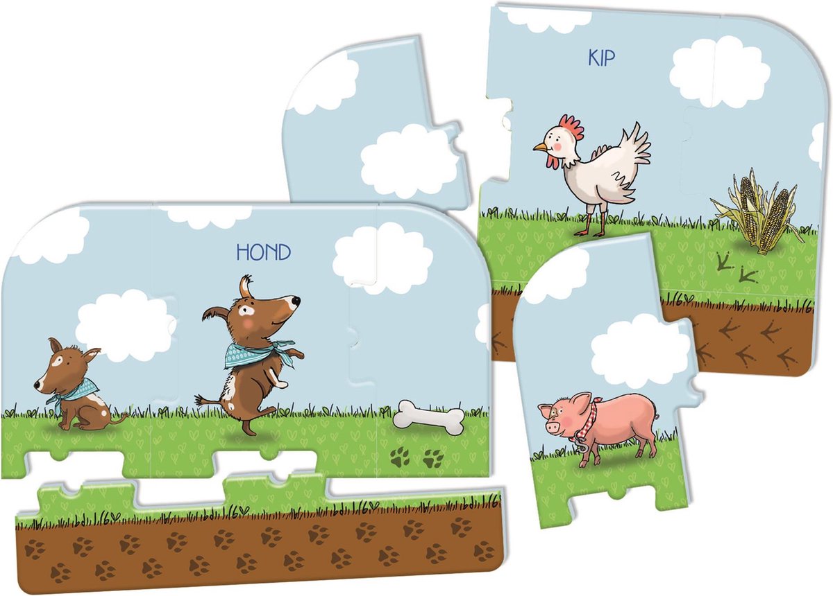 Clementoni Education - Fien en Teun Puzzelspel met Boerderijthema - Legpuzzel met Draaischijf - Het Leerzame Cadeautje - 3-5 jaar — afbeelding 3