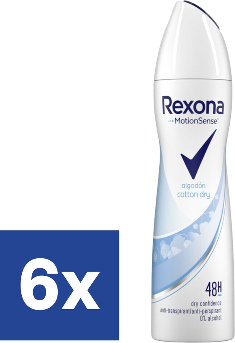 Goedkoopste Rexona Cotton Dry Deo Spray - 6 x 150 ml