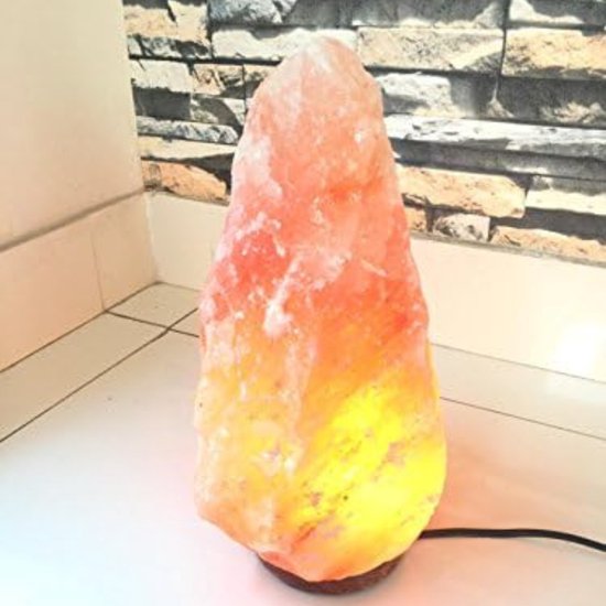 Zoutlamp Himalayazout - Zoutlamp Nachtlampje - Himalaya Zoutlamp - Zoutsteen Lamp - Roze/oranje 8-12 kg 27-33cm