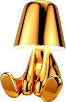 Tafellamp Goud | Mr. Who | Nordic stijl | Decoratie | Standbeeld Led Tafellamp | USB oplaadbaar | 3 Niveau Helderheid |Nachtlampje | Bureaulamp