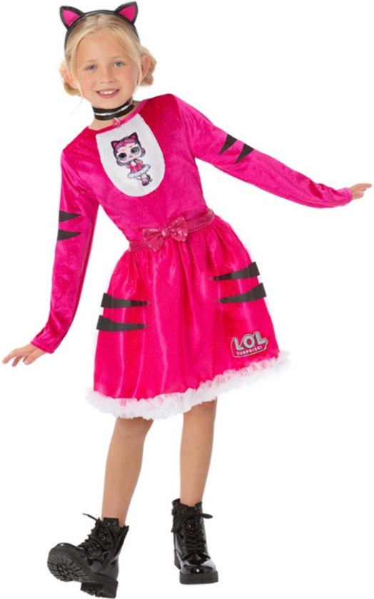 Smiffy's - L.O.L. Surprise Kostuum - L.o.l Surprise Kitty Cat - Meisje - Roze - Small - Carnavalskleding - Verkleedkleding
