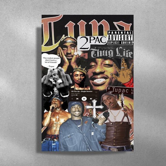 Tupac - 2pac - Metalen poster - 40x60cm