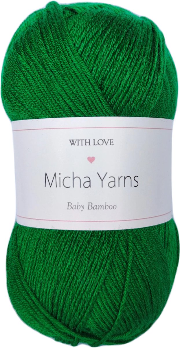5 bollen - 70% bamboe 30% katoen haakgaren - 5 x 50gram - 185meter - Midden Groen (012) - Micha Yarns