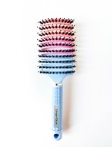 DreamGlow Haarborstel Antiklit Multi Roze Roze Blauw| haarborstel | Detangle Brush | kappers borstel| ontwarrend haar| Curved | Rond | haar borstel | varkenshaar | zwijnenhaar | Regenboog