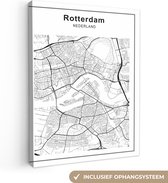 Plan de la ville petit - Rotterdam toile 30x40 cm - Plan d'étage