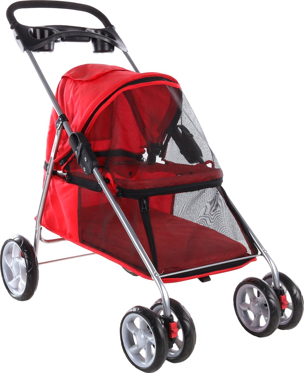 Bol.com Flamingo dieren buggie rood 94 x 46 x 91,5 cm aanbieding