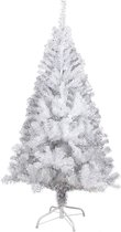 Sapin de Noël artificiel blanc de 120 cm avec support en métal, ignifuge