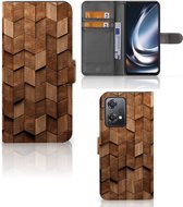Book Style Case geschikt voor OnePlus Nord CE 2 Lite Wooden Cubes