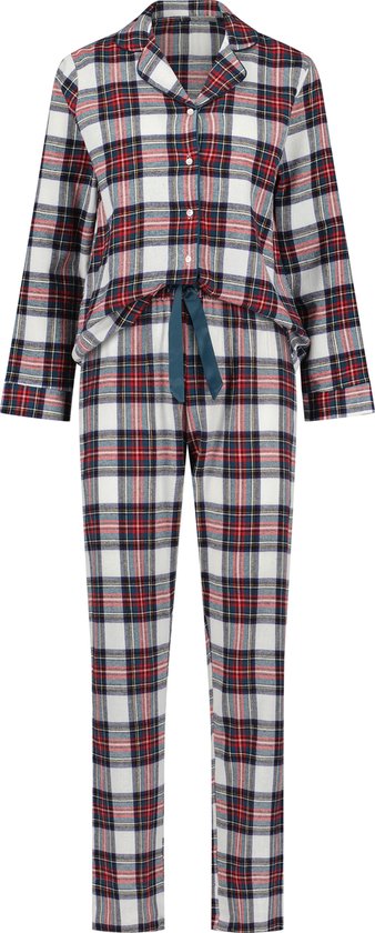 Hunkemöller Dames Nachtmode Pyjamaset Twill - Wit - maat XL