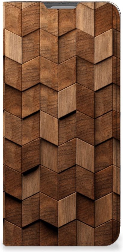 Book Wallet Case geschikt voor OPPO Reno8 Lite Wooden Cubes