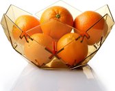 Plastic fruitschaal, 25 x 13 cm geometrisch gevormde fruitmand, roest niet, uitgehold, decoratieve fruitschalen voor de keuken - oranje