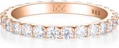 Evertina - 18k Roségouden Moissanite Eternity Ring - 0.1 karaat