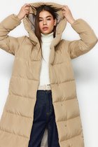 Trendyol Standaard mouw Opblaasbaar Mink oversized waterafstotende lange gewatteerde opblaasbare jas met drukknopen aan de zijkant TWOAW24MO00044